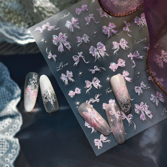 Hello Claws | Pink Bowknot Nail Deco Sticker