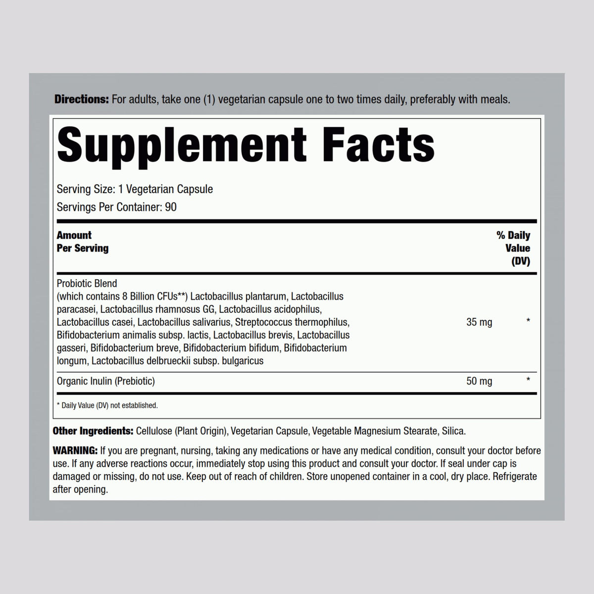Piping Rock Probiotic for Men & Women – 90 Capsules | Digestive Support | Non-GMO, Gluten Free & Vegetarian | Lindberg (Pack of 2)