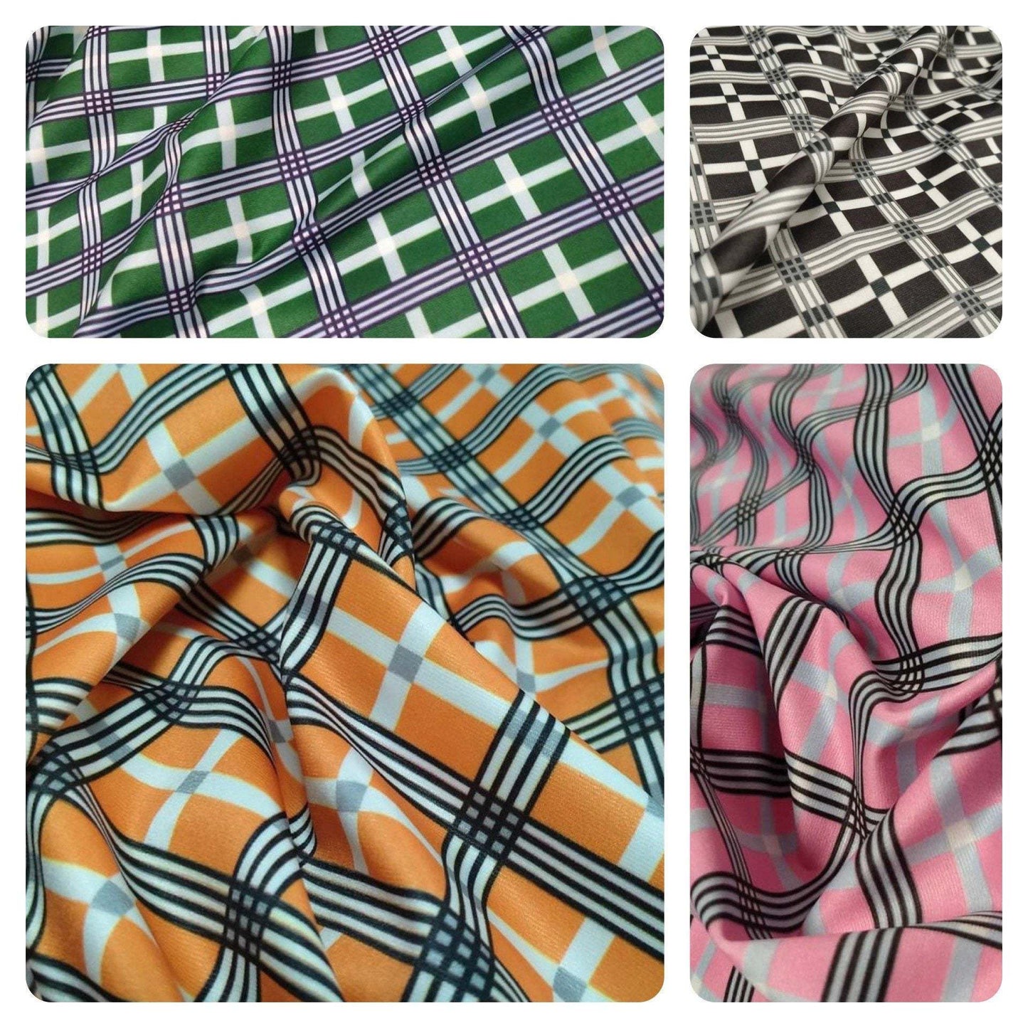 Stretch Plaid Fabric Sold by Metre