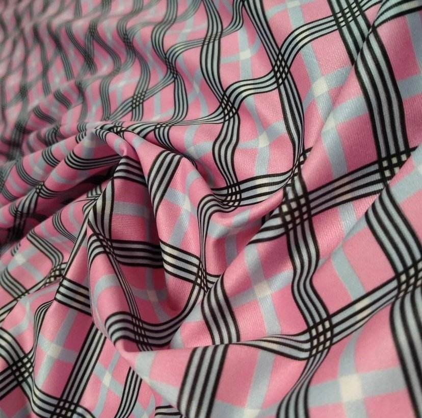 Stretch Plaid Fabric Sold by Metre