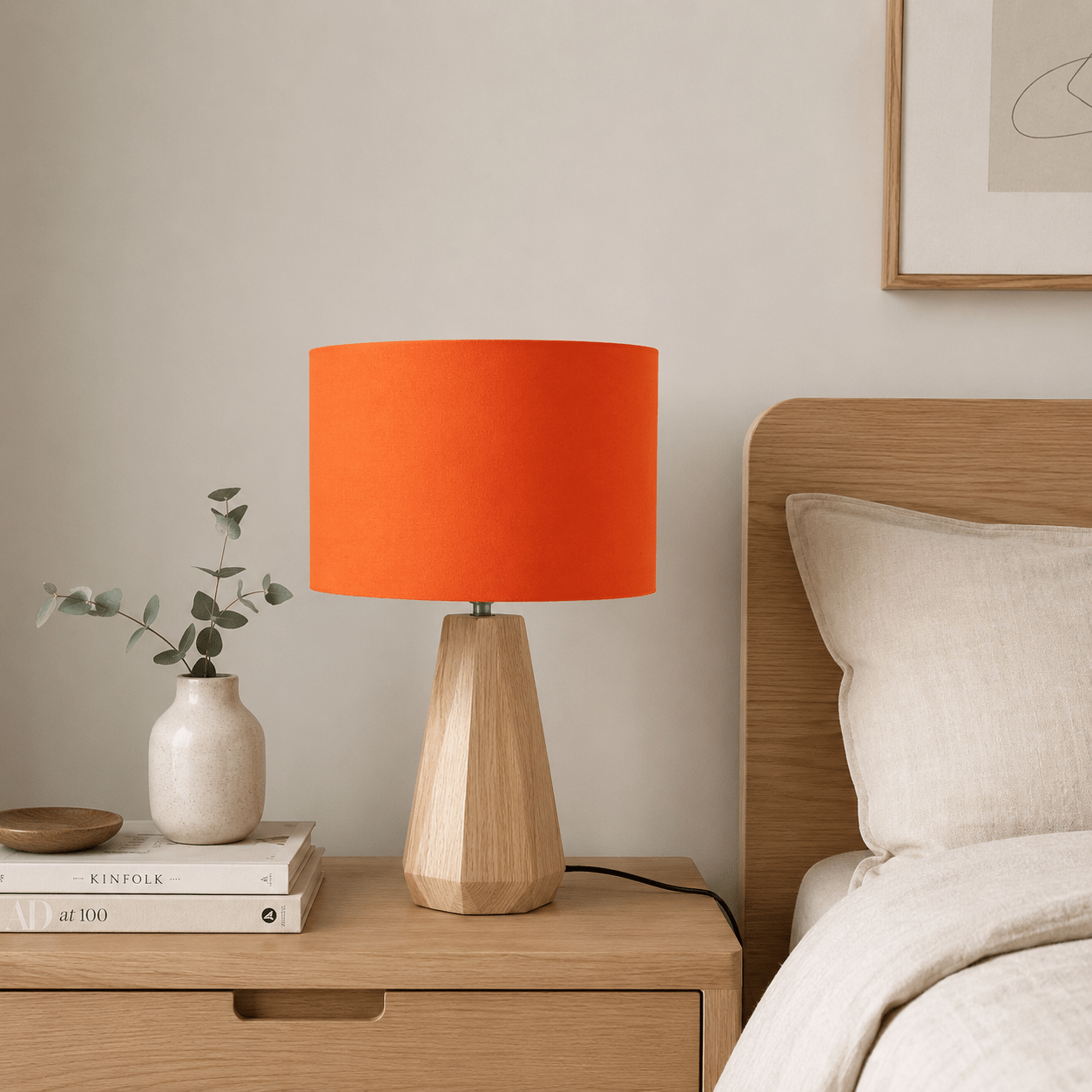 Plain Bright Orange Lampshade, Ceiling or Table Lamp Shade
