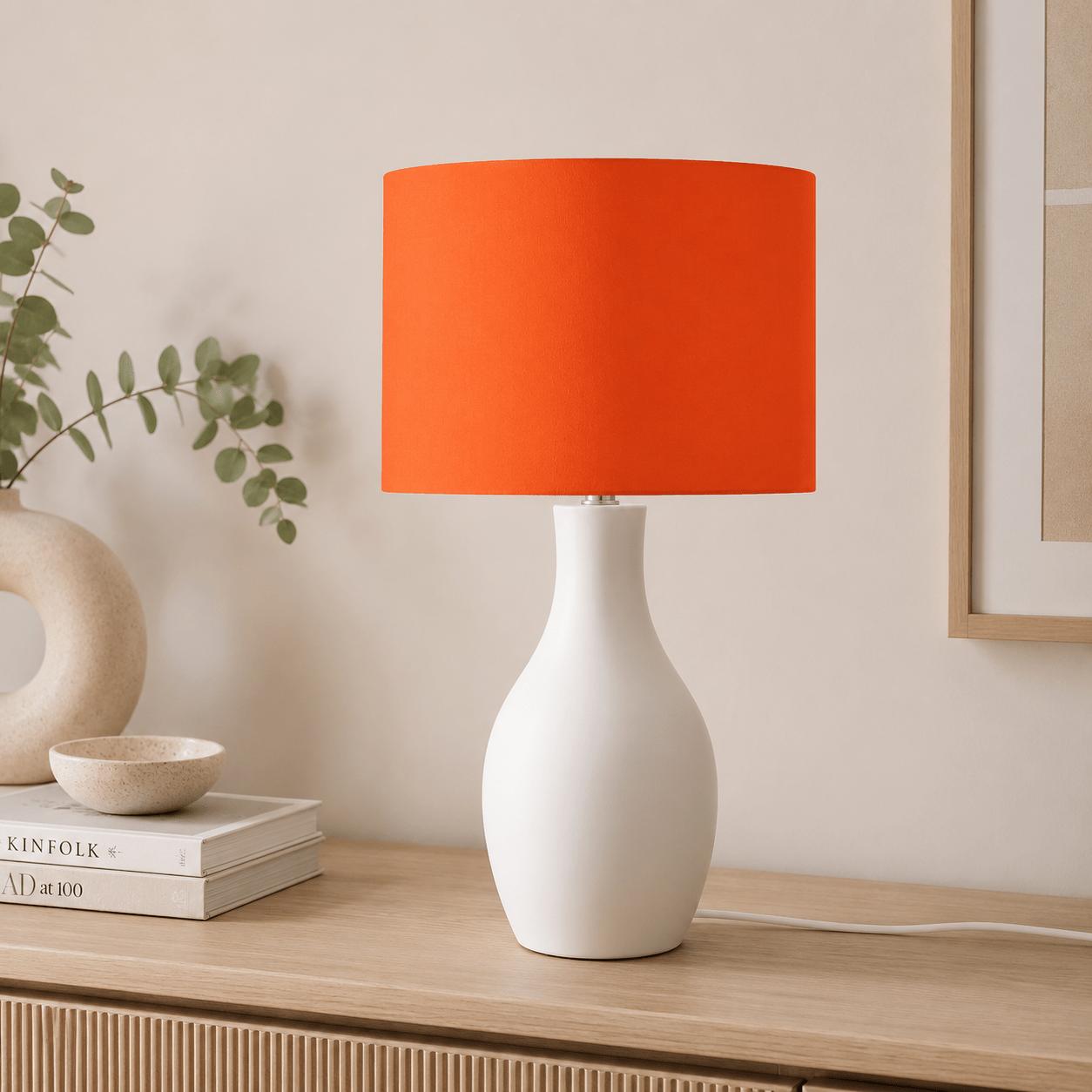 Plain Bright Orange Lampshade, Ceiling or Table Lamp Shade