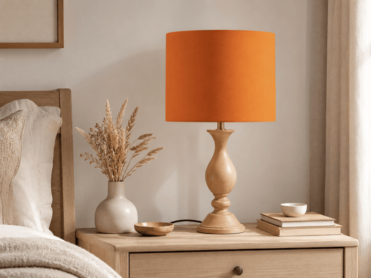 Plain Burnt Orange Lampshade – Handmade UK Ceiling or Table Lamp Shade | Made to Order