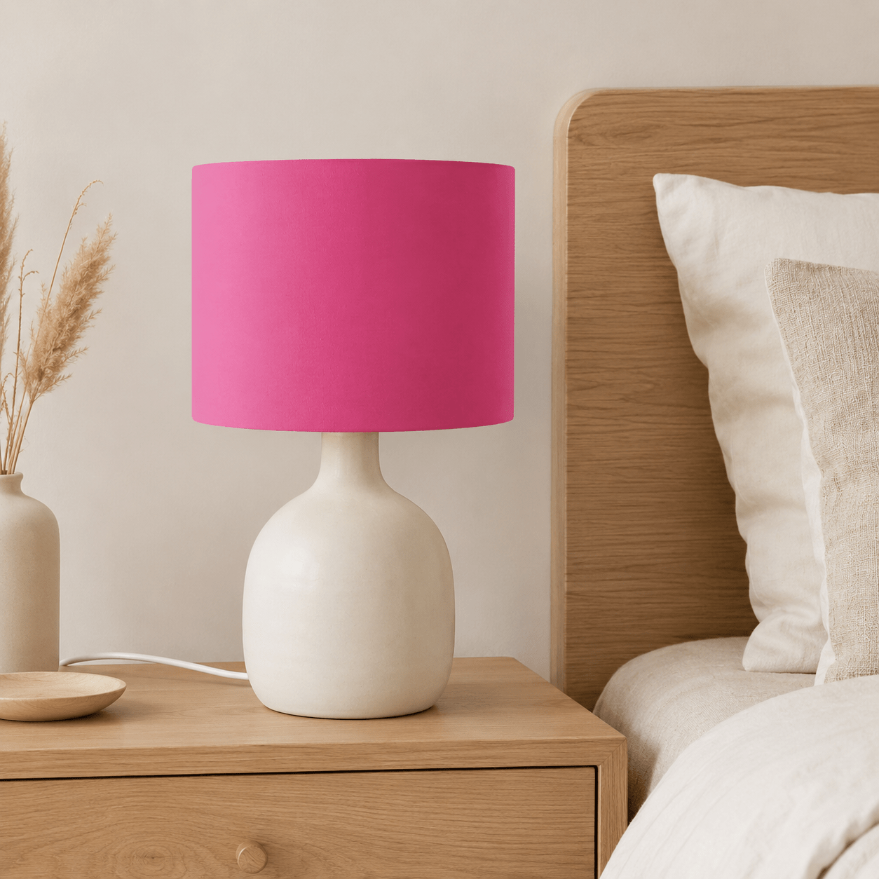 Plain Cerise Pink Lampshade, Ceiling or Table Lamp Shade