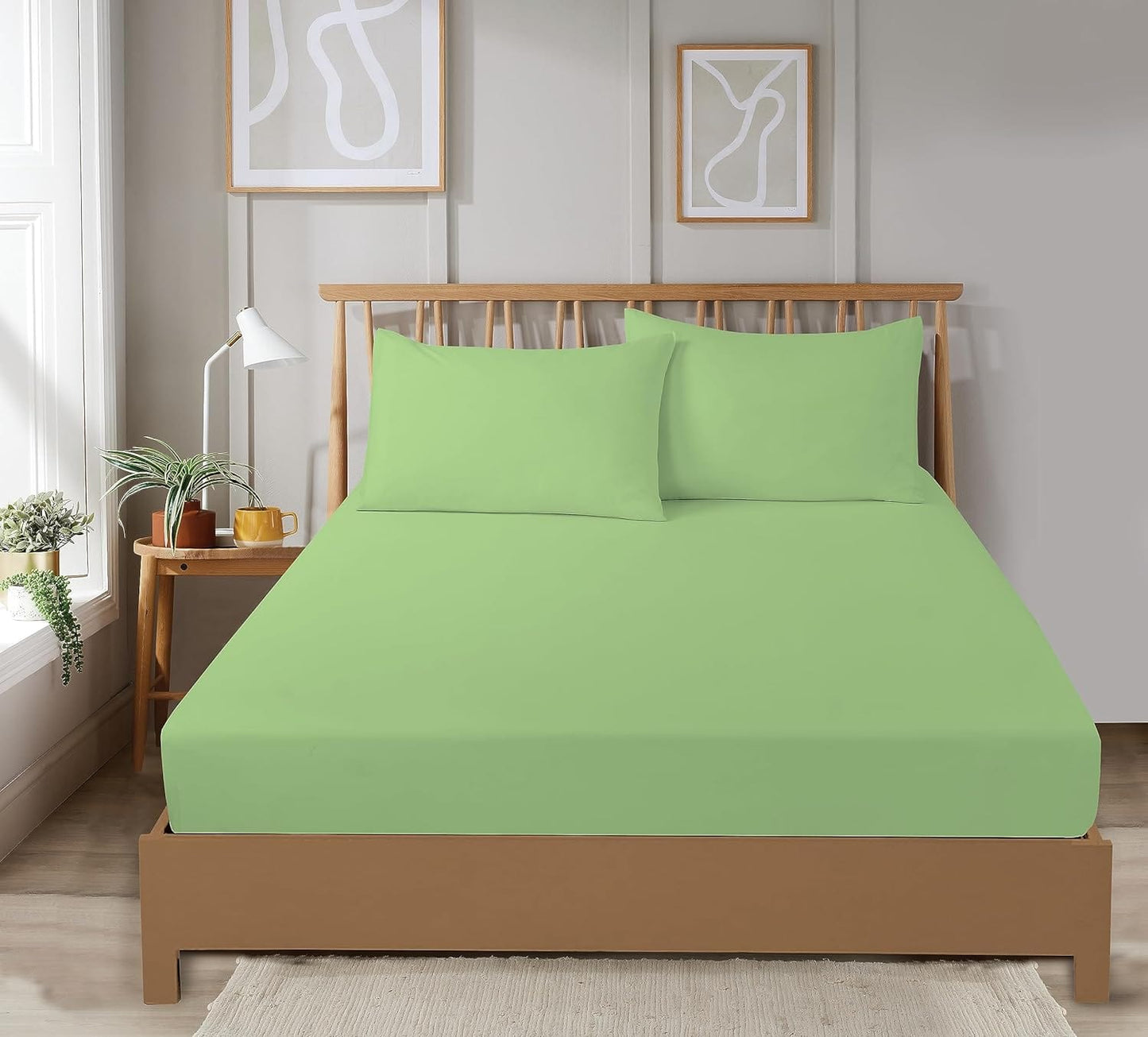 OLIVIA ROCCO Fitted Sheets Plain Dye Super Soft Easy Care Bed Linen Sets Easy-Care Hotel-Quality Comfort