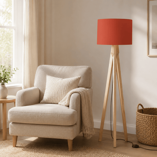 Plain Rust Red Lampshade, Ceiling or Table Lamp Shade