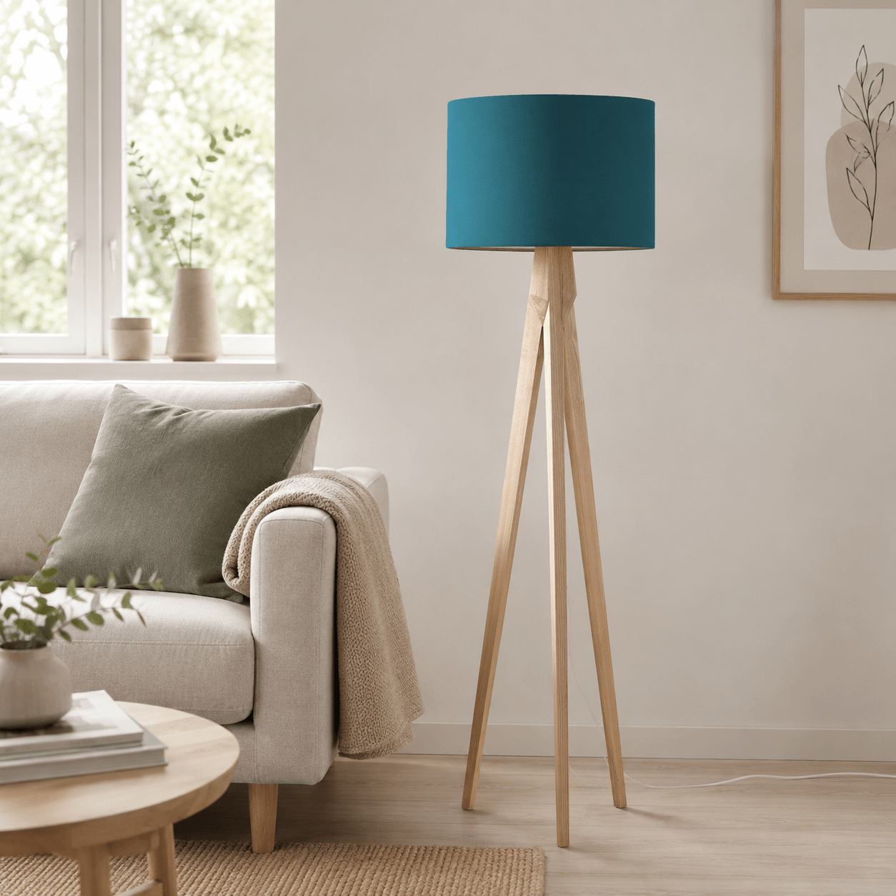 Plain Teal Lampshade, Ceiling or Table Lamp Shade