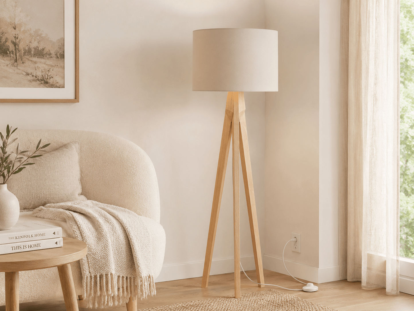 Plain Warm Sand Lampshade, Beige Ceiling or Table Lamp Shade