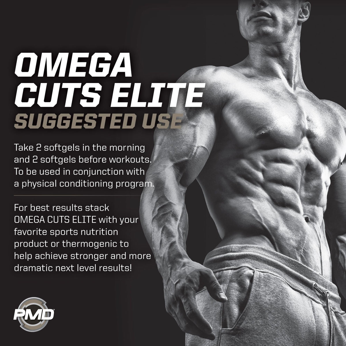 PMD Omega Cuts Elite – Fat Loss & Muscle Definition Formula (180 Softgels) – Stimulant Free