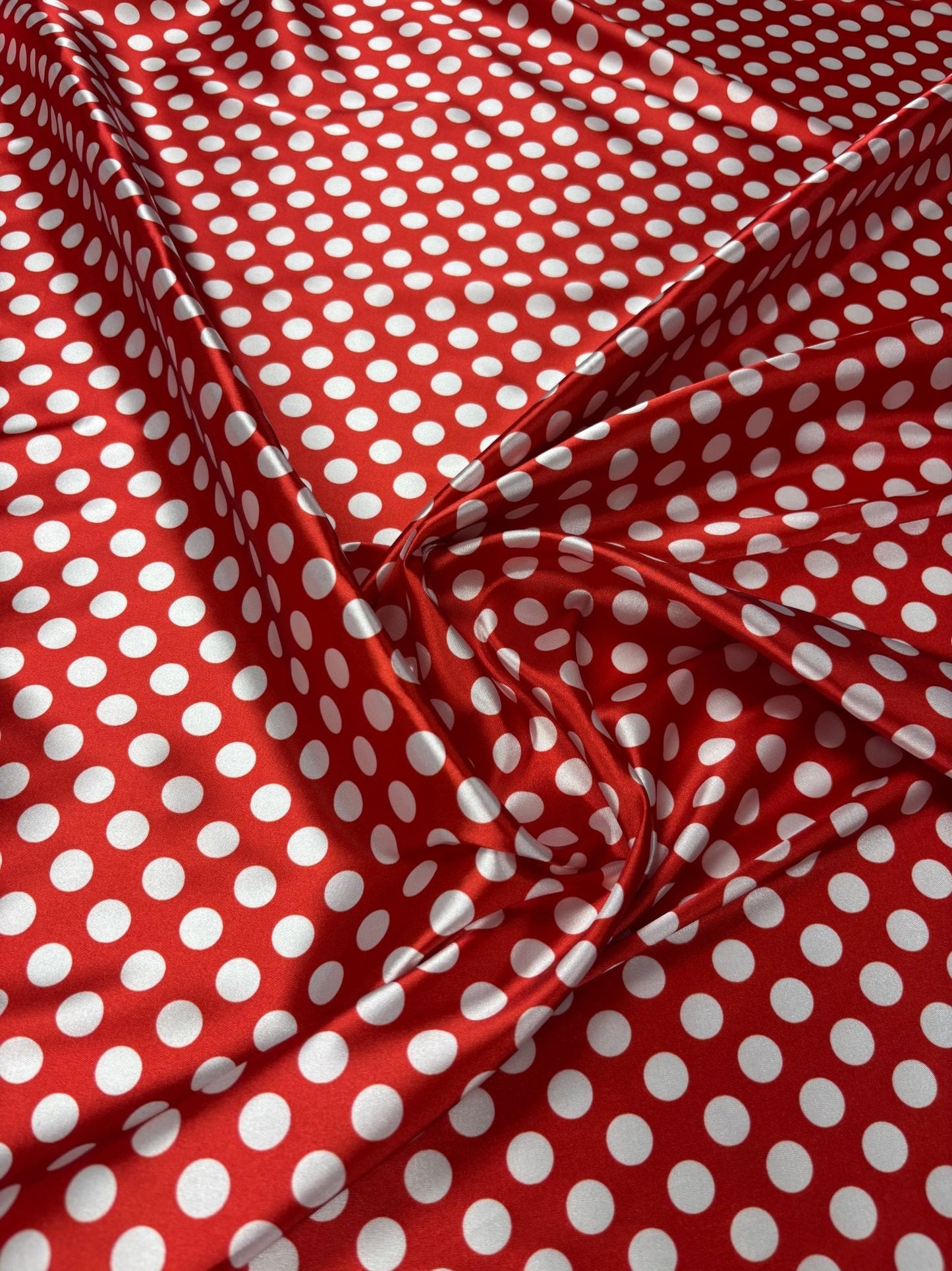 Red White Polka Dot Fabric by Metre