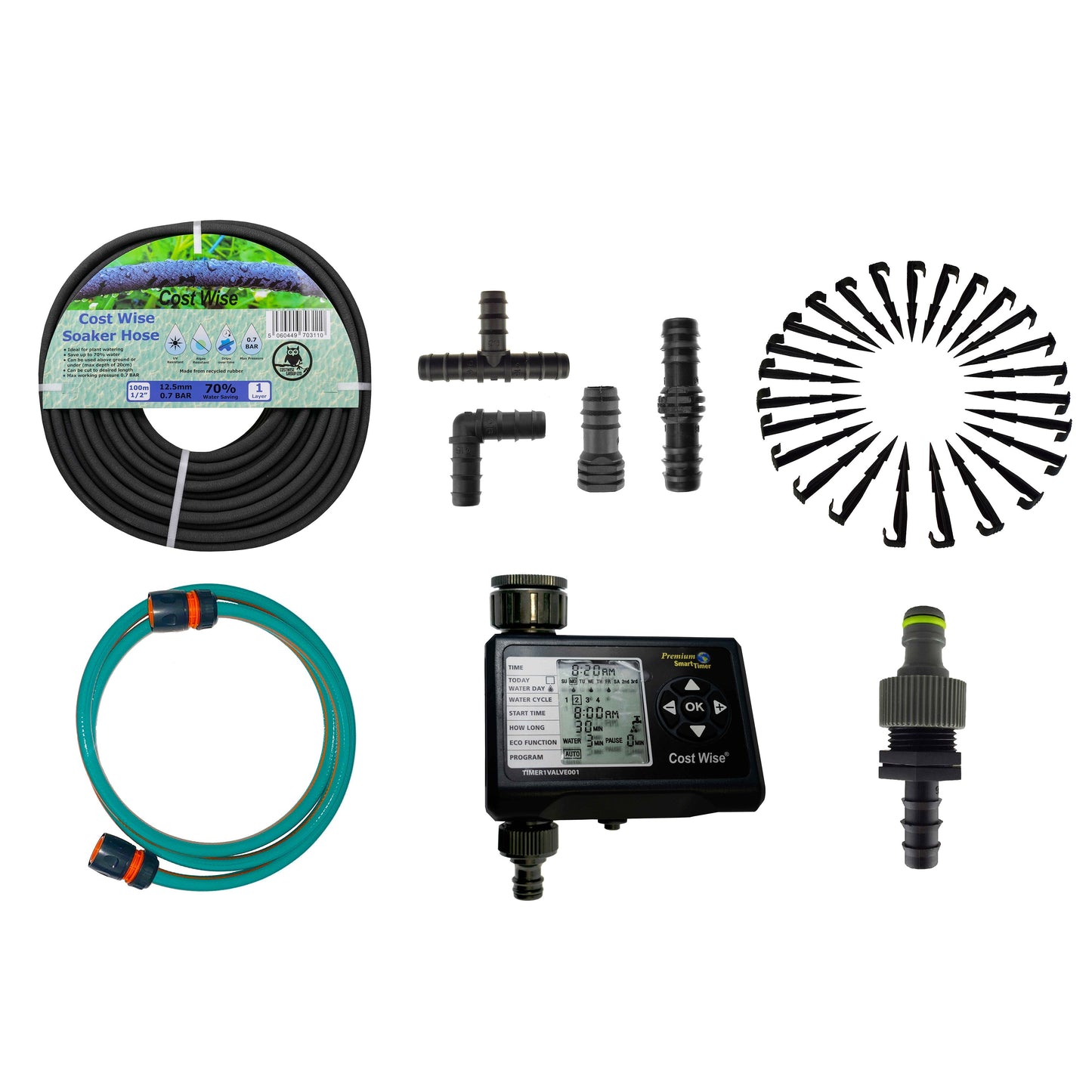 Porous Pipe Kit, POROUS-KIT6 Drip Irrigation Fitting Micro Watering System