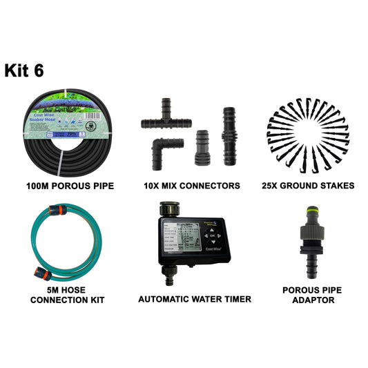 Porous Pipe Kit, POROUS-KIT6 Drip Irrigation Fitting Micro Watering System