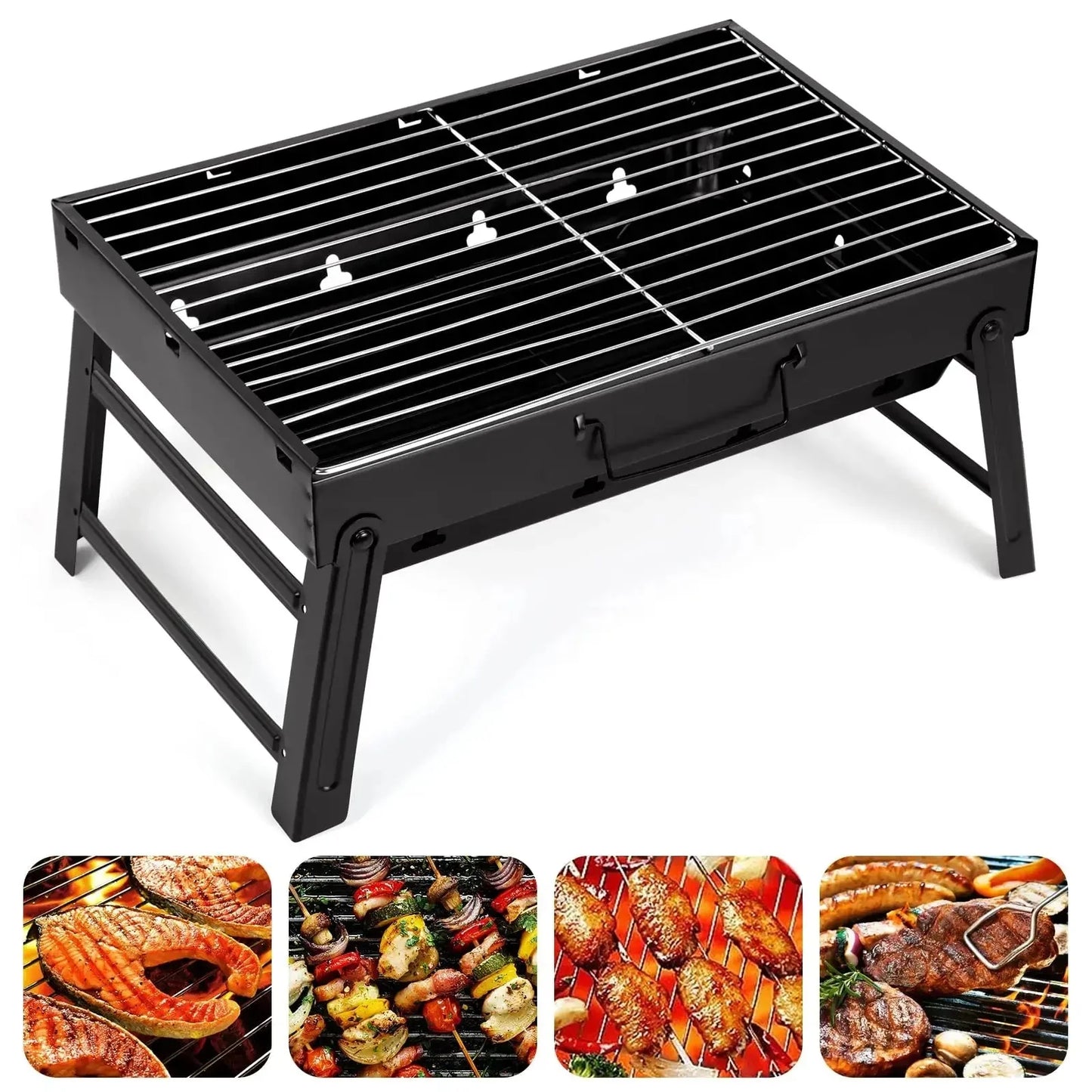 Portable Folding Charcoal BBQ Grill – Compact, Lightweight, Easy to Assemble & Carry – Ideal for Outdoor Cooking & Camping