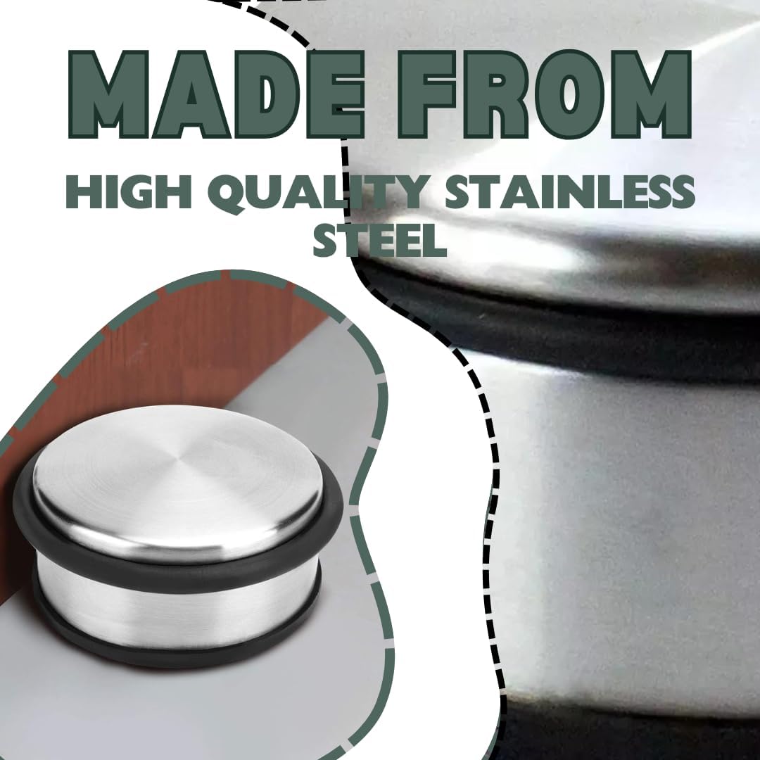 1kg Stainless Steel Door Stop with Non Slip Rubber Base