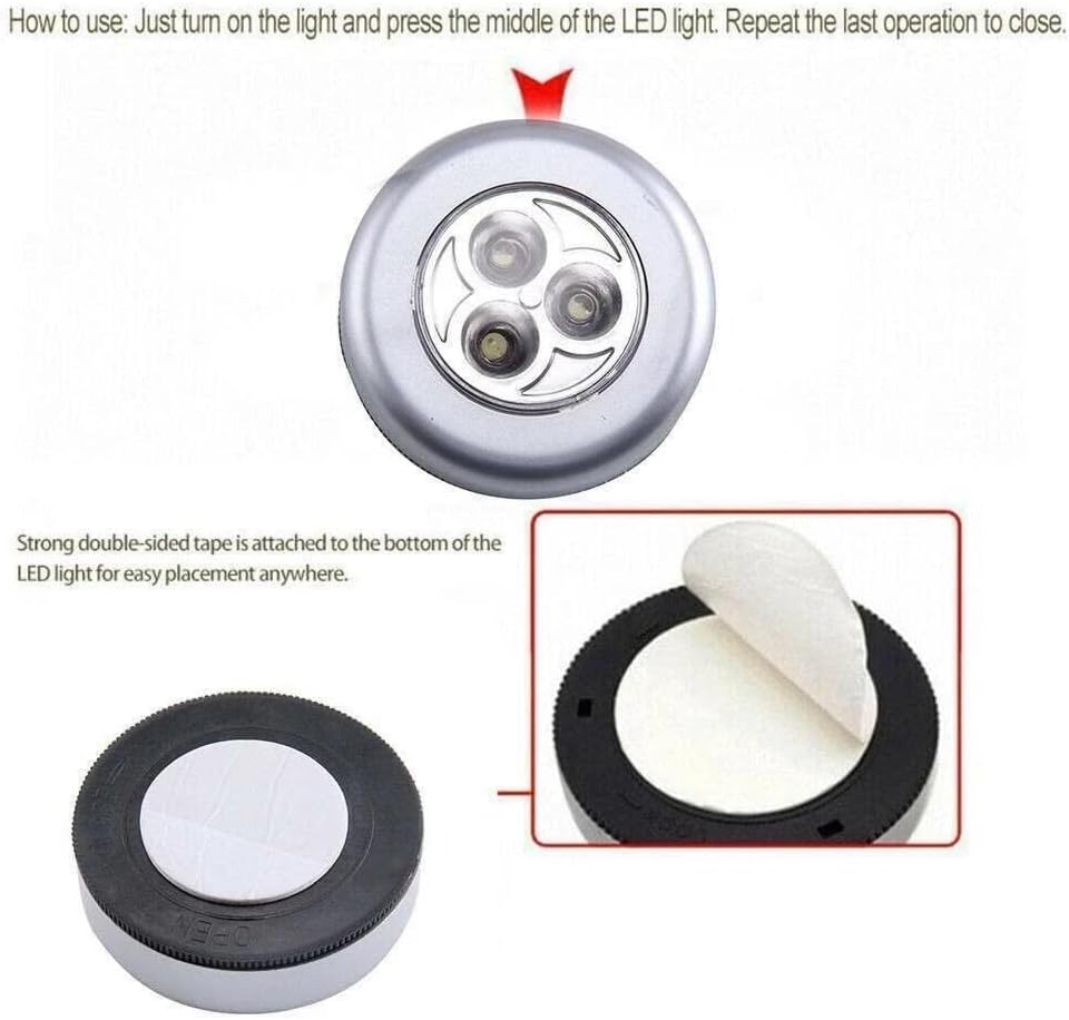 Wireless LED Push Light for Wardrobes, Cabinets & Shelves
