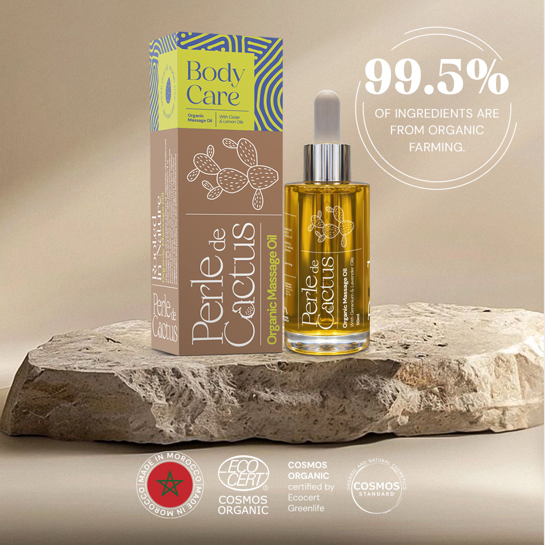 Perle de Cactus Organic Massage Oil - Cedar & Lemon