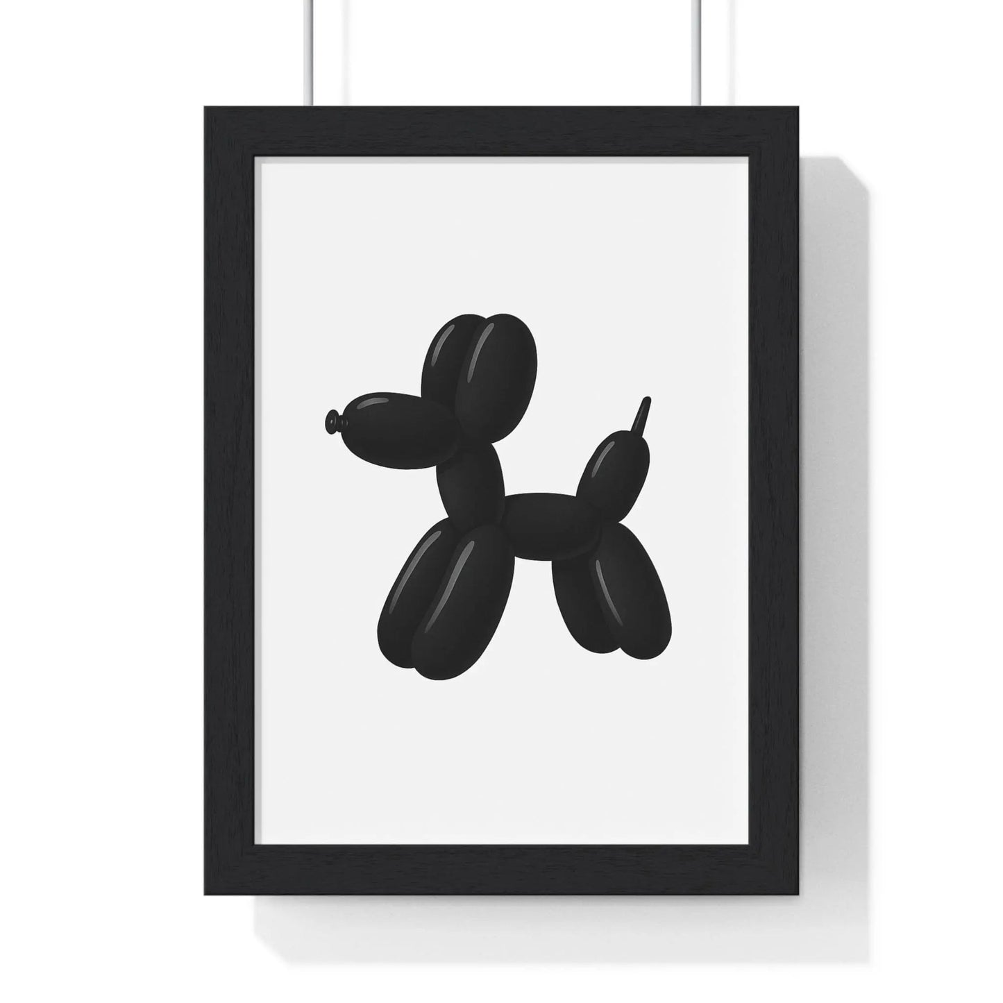 Black Balloon Dog Poster | Minimalist Bathroom Wall Art