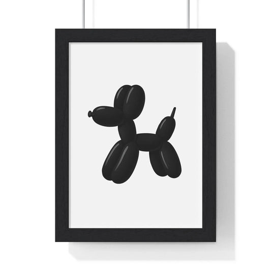 Black Balloon Dog Poster | Minimalist Bathroom Wall Art