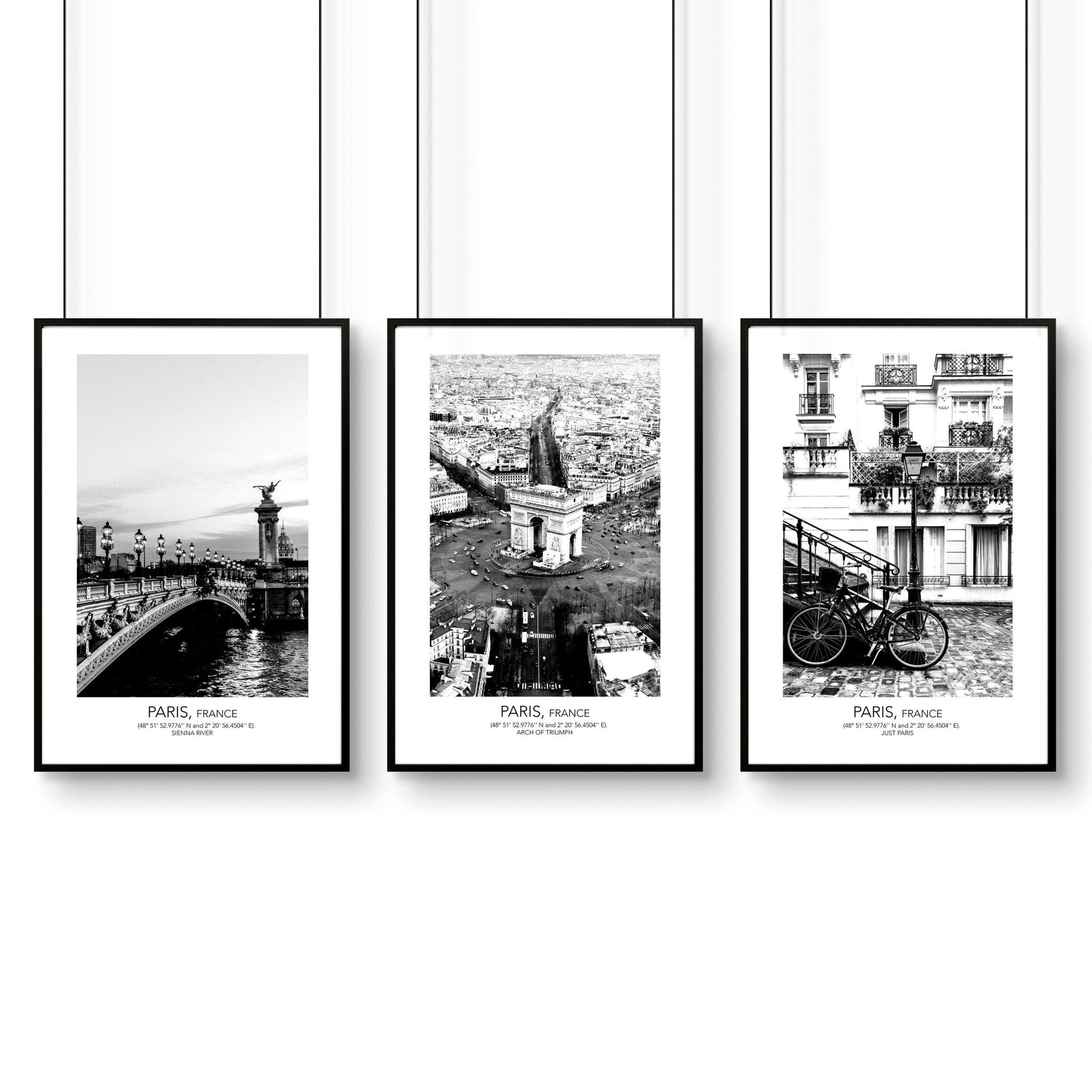 Posters for living room | set of 3 Paris wall art prints