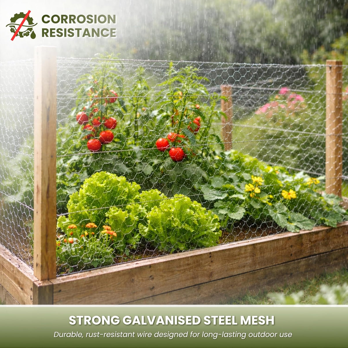 5m x 0.9m Galvanised Chicken Wire Mesh Roll 13mm