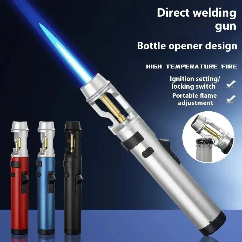 Powerful Windproof Metal Gas Lighter – Jet Flame Torch for Kitchen, BBQ, Smoking, Cigar – Men's Gift & Accessories