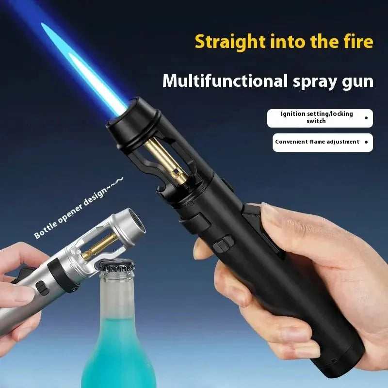 Powerful Windproof Metal Gas Lighter – Jet Flame Torch for Kitchen, BBQ, Smoking, Cigar – Men's Gift & Accessories