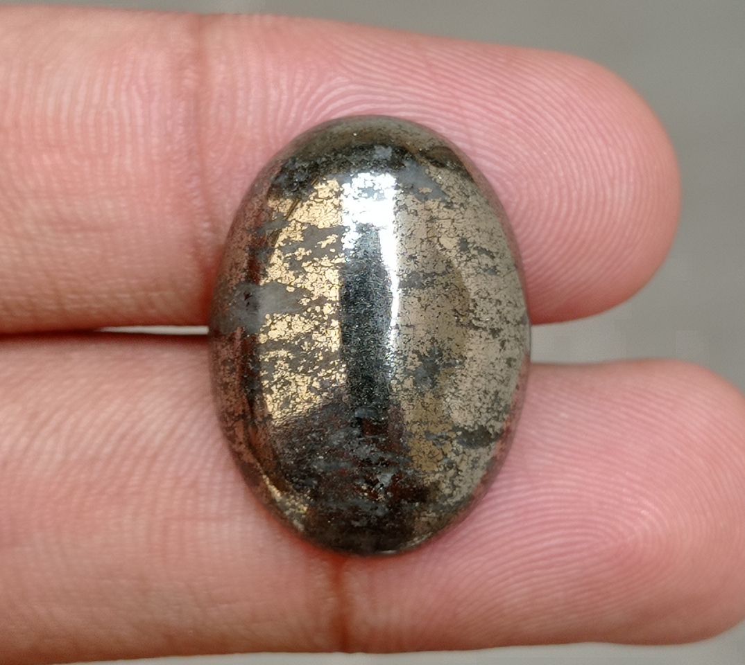 31.8ct Natural Pyrite Cabochon - Iron Pyrite Crystal - Fool's Gold Gemstone - August Birthstone -25x18x6mm