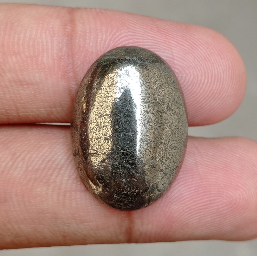32.3ct Natural Pyrite Cabochon - Iron Pyrite Crystal - Fool's Gold Gemstone - August Birthstone -25x18x6mm