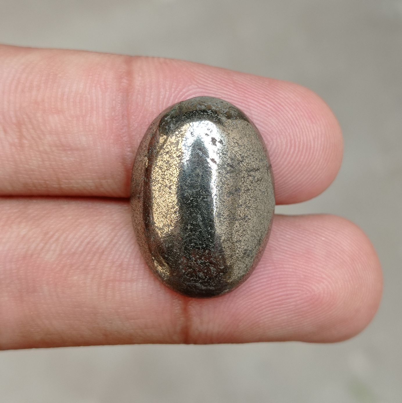 32.3ct Natural Pyrite Cabochon - Iron Pyrite Crystal - Fool's Gold Gemstone - August Birthstone -25x18x6mm