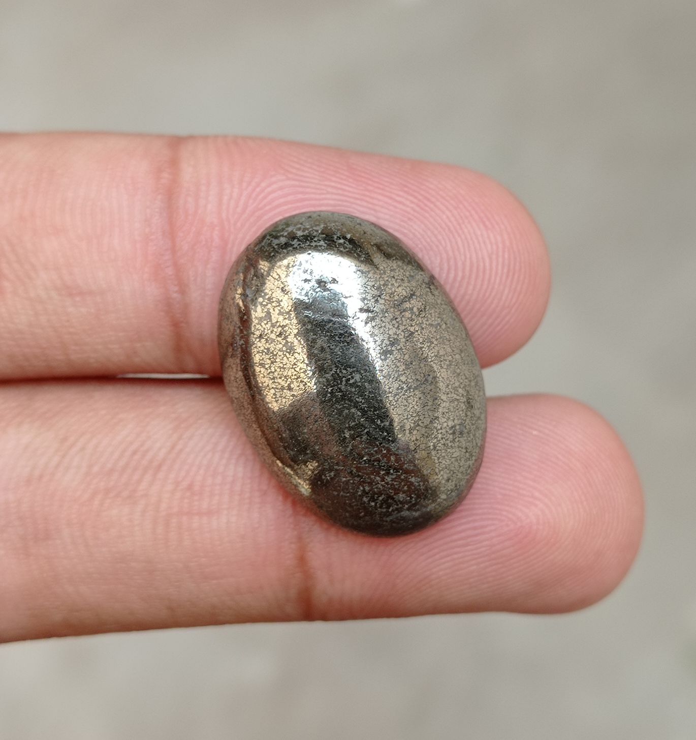 32.3ct Natural Pyrite Cabochon - Iron Pyrite Crystal - Fool's Gold Gemstone - August Birthstone -25x18x6mm