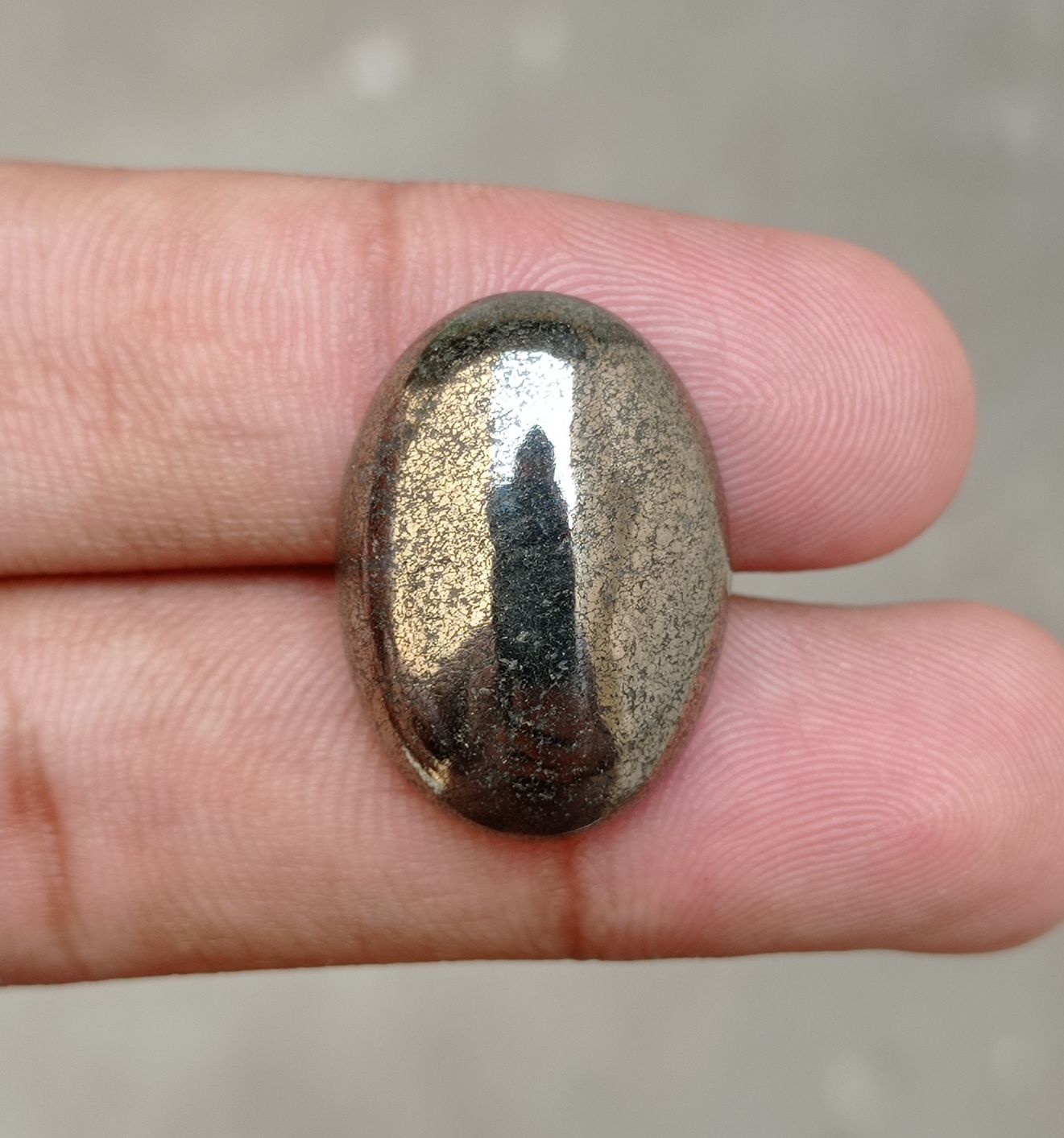 35.9ct Natural Pyrite Cabochon - Iron Pyrite Crystal - Fool's Gold Gemstone - August Birthstone -25x18x7mm