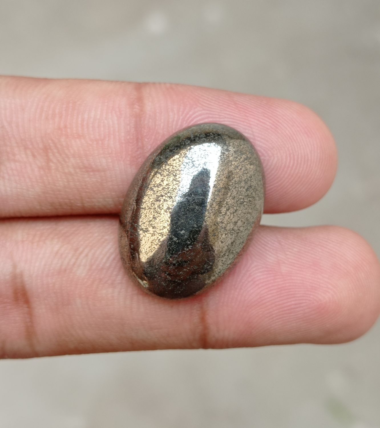35.9ct Natural Pyrite Cabochon - Iron Pyrite Crystal - Fool's Gold Gemstone - August Birthstone -25x18x7mm