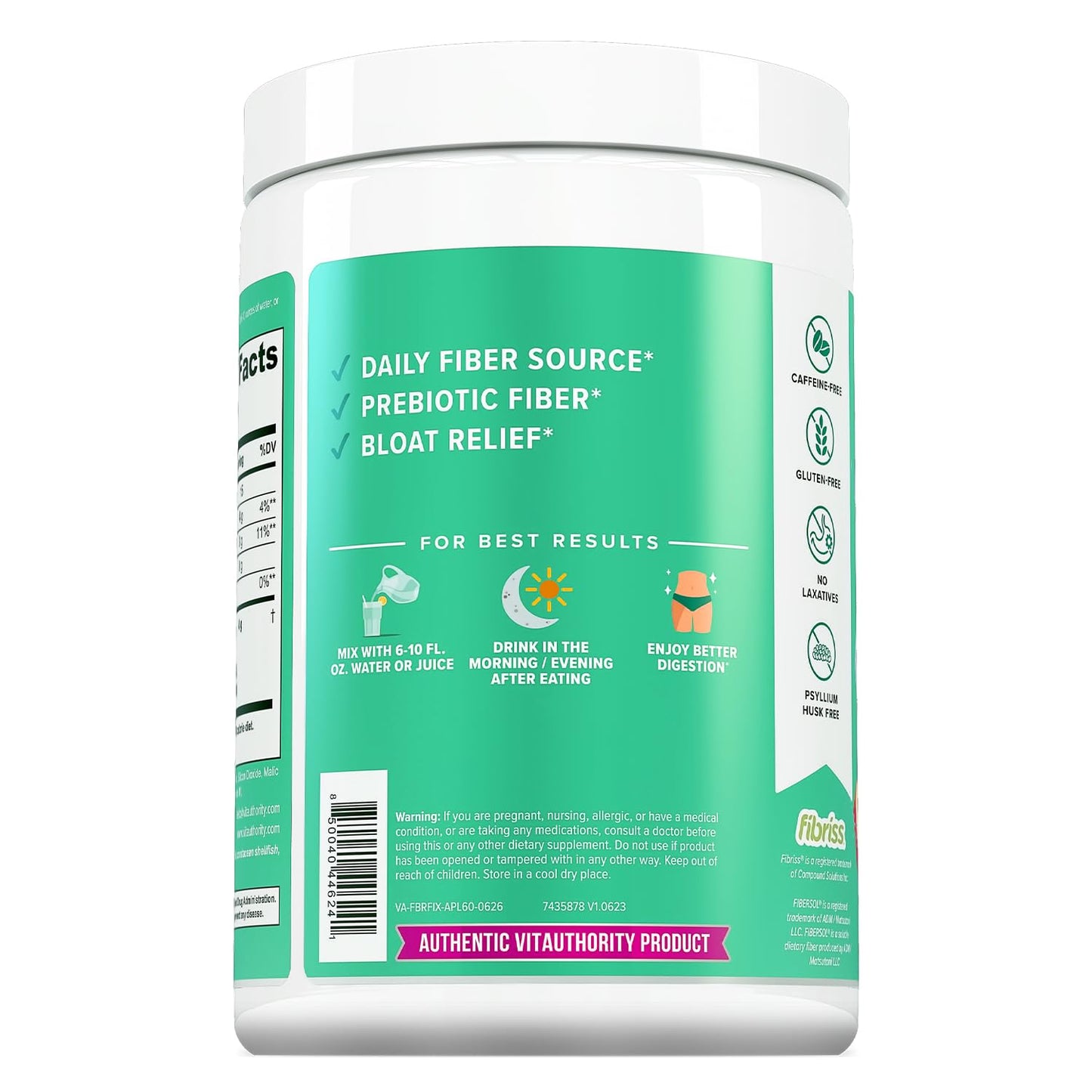 Fiber Supplement Colon Cleanse Detox – Prebiotic Powder for Digestive Health (Apple, 60 Servings)