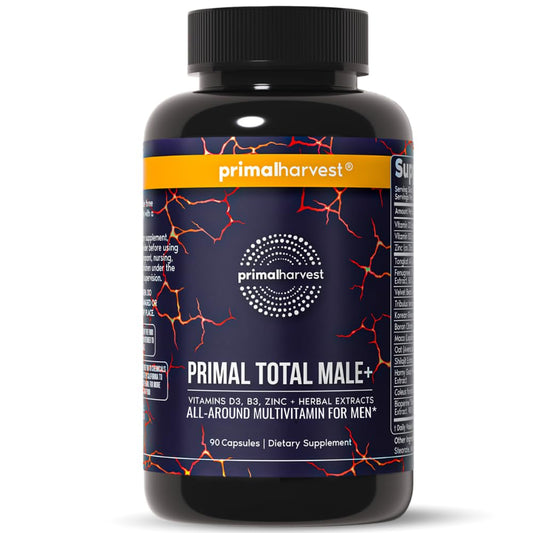 Primal Harvest Total Male+ Multivitamin for Men – Energy & Vitality (90 Count)