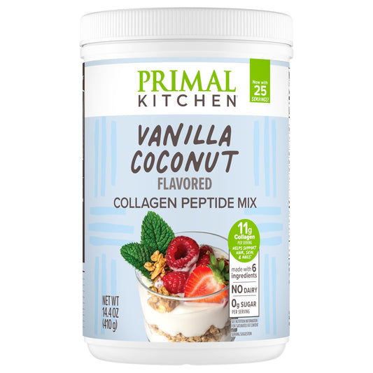 Primal Kitchen Vanilla Coconut Collagen Fuel Drink Mix – 11g Collagen, Dairy-Free, No Artificial Sweeteners, 14.4 oz