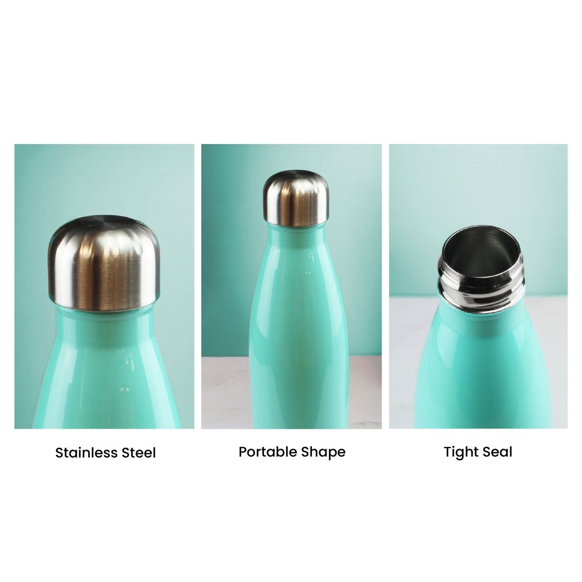 Printed Teal Thermal Bottle, Any Message, Stainless Steel 500ml/17oz