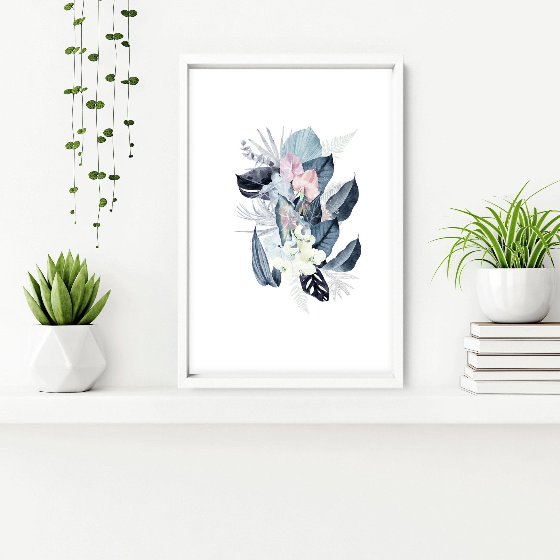 Prints for a bathroom wall | set of 3 Tropical wall art