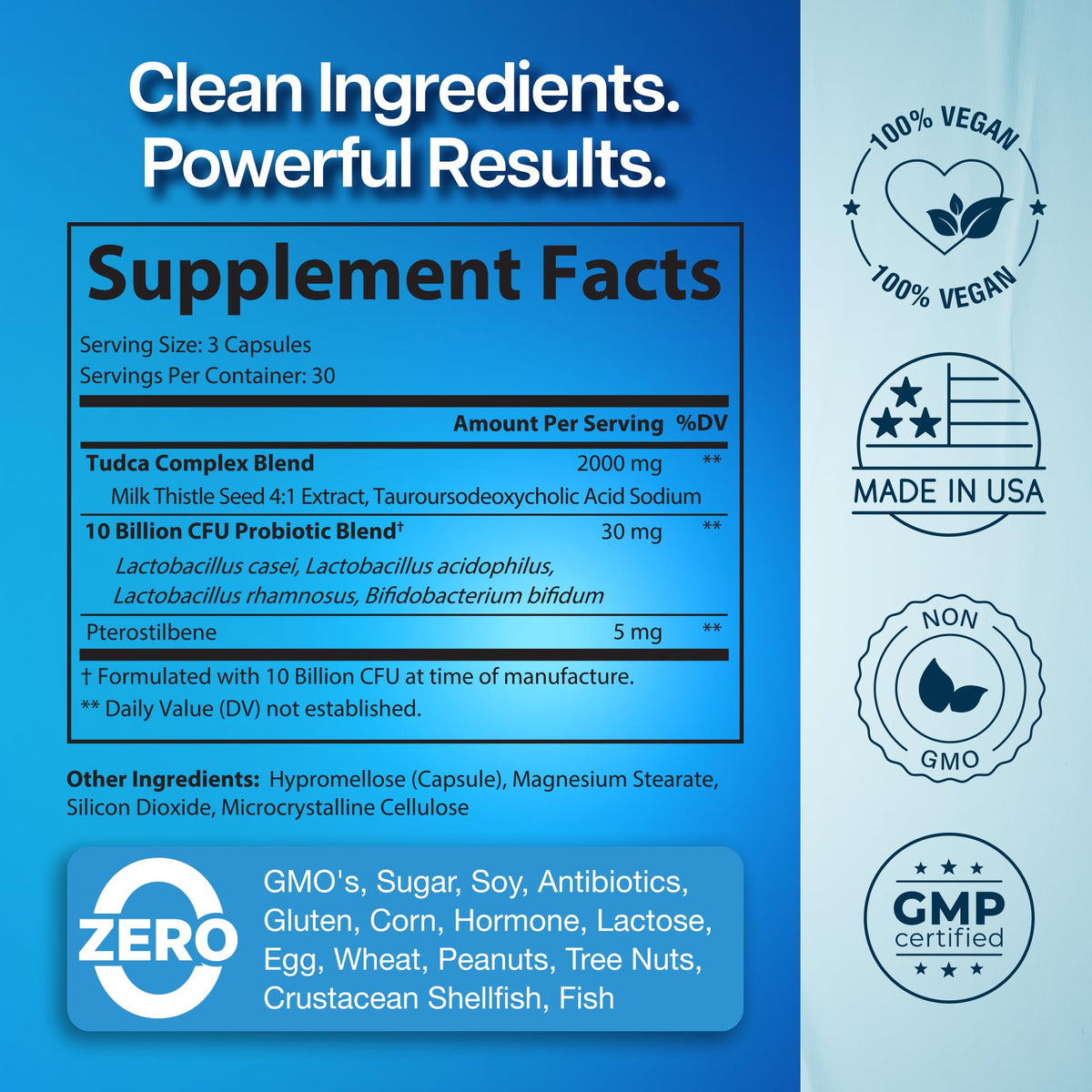 2000mg TUDCA Supplement – Max Absorption with Milk Thistle & Probiotics | 90 Vegan Capsules