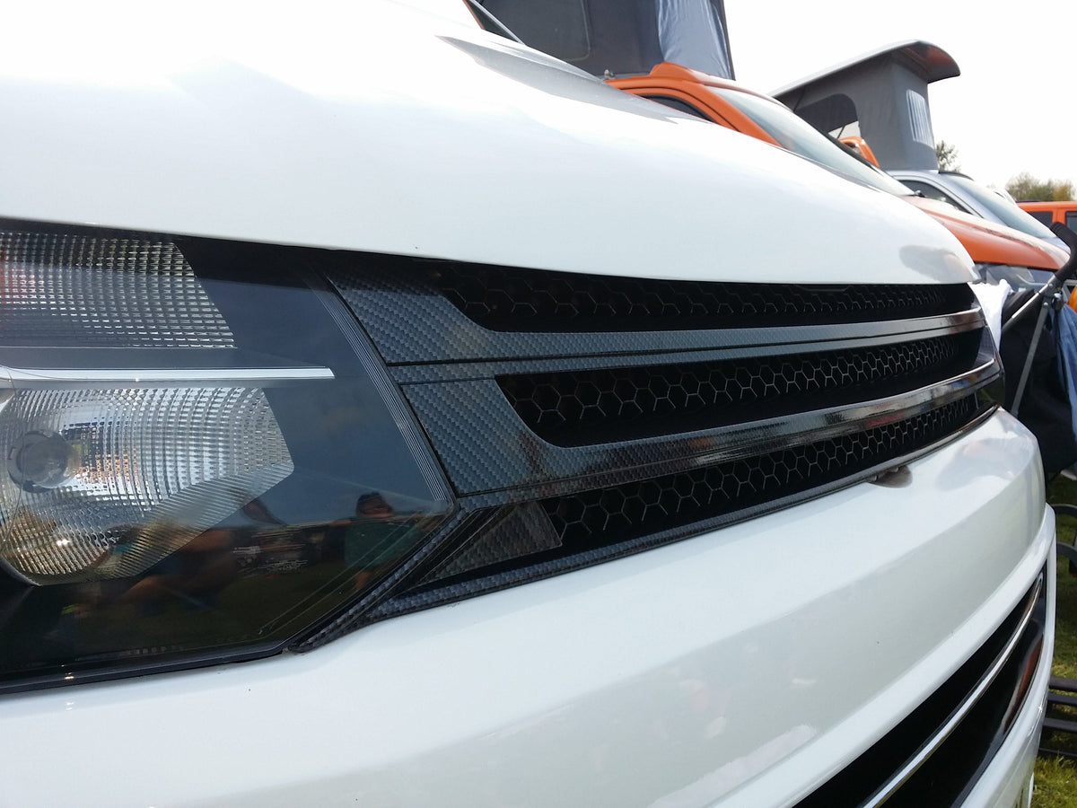 For VW T5.1 Dark Carbon Badgeless Grille *Clearance* [B Grade] | Van-X