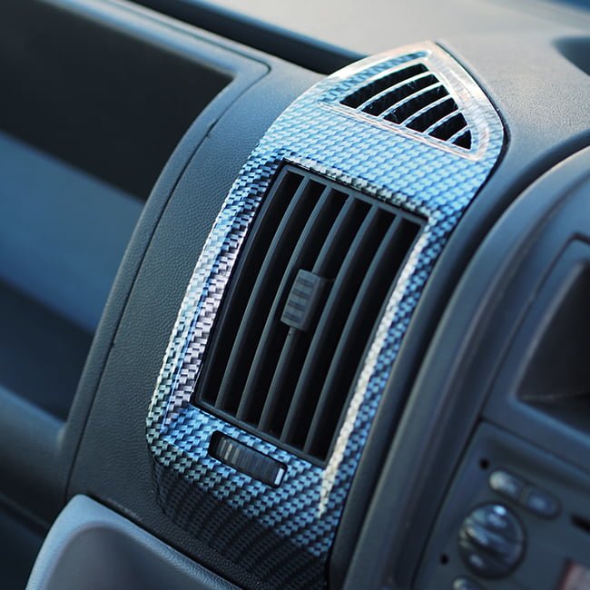 For Fiat Ducato Dashboard Air Vent Trim in Silver Carbon | Van-X