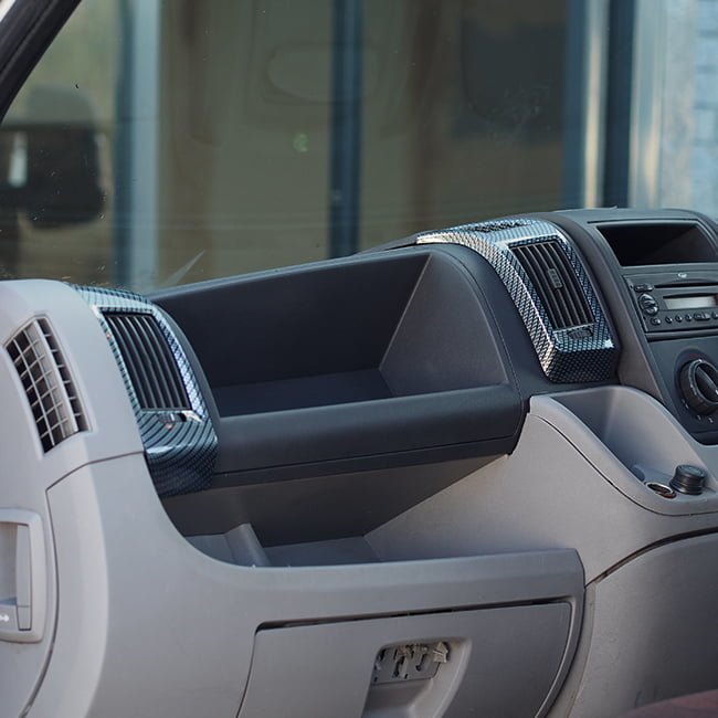 For Fiat Ducato Dashboard Air Vent Trim in Silver Carbon | Van-X
