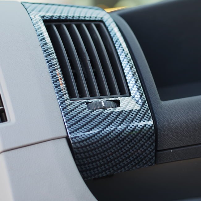 For Peugeot Boxer Dashboard Air Vent Trim in Silver Carbon | Van-X