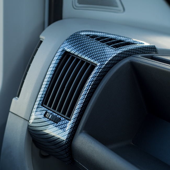 For Fiat Ducato Dashboard Air Vent Trim in Silver Carbon | Van-X