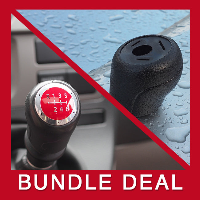 For VW T5 & T6 Transporter Campervan Rubber Gear Knob + Knob Cap Bundle – Interior Styling Parts – Van-X