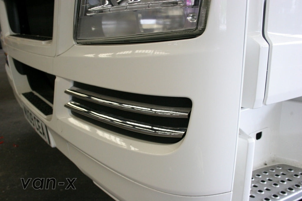 For Man Tgx Stainless Steel Front Fog Light Trims (Set of 4)(WITHOUT FOG LIGHTS)