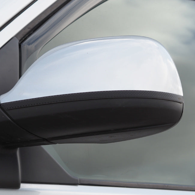 For VW T6 Transporter Wing Mirror Trims – Stainless Steel Carbon Film Covers | Van-X