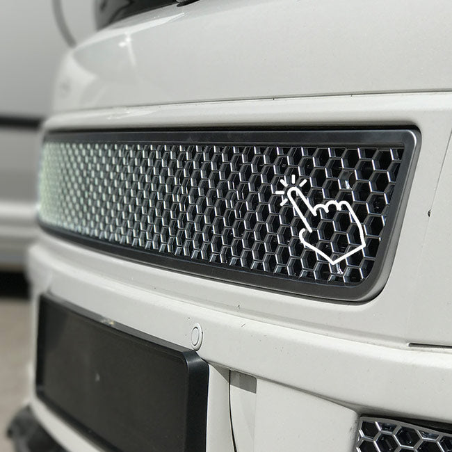 For VW T5.1 Front Bumper Honeycomb Mesh Insert Matte Chrome Painted | Van-X