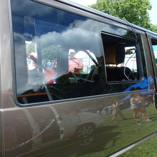 For VW T4 Transporter Sliding Side Window Smoked Glass | Van Conversion Privacy Window – Van-X