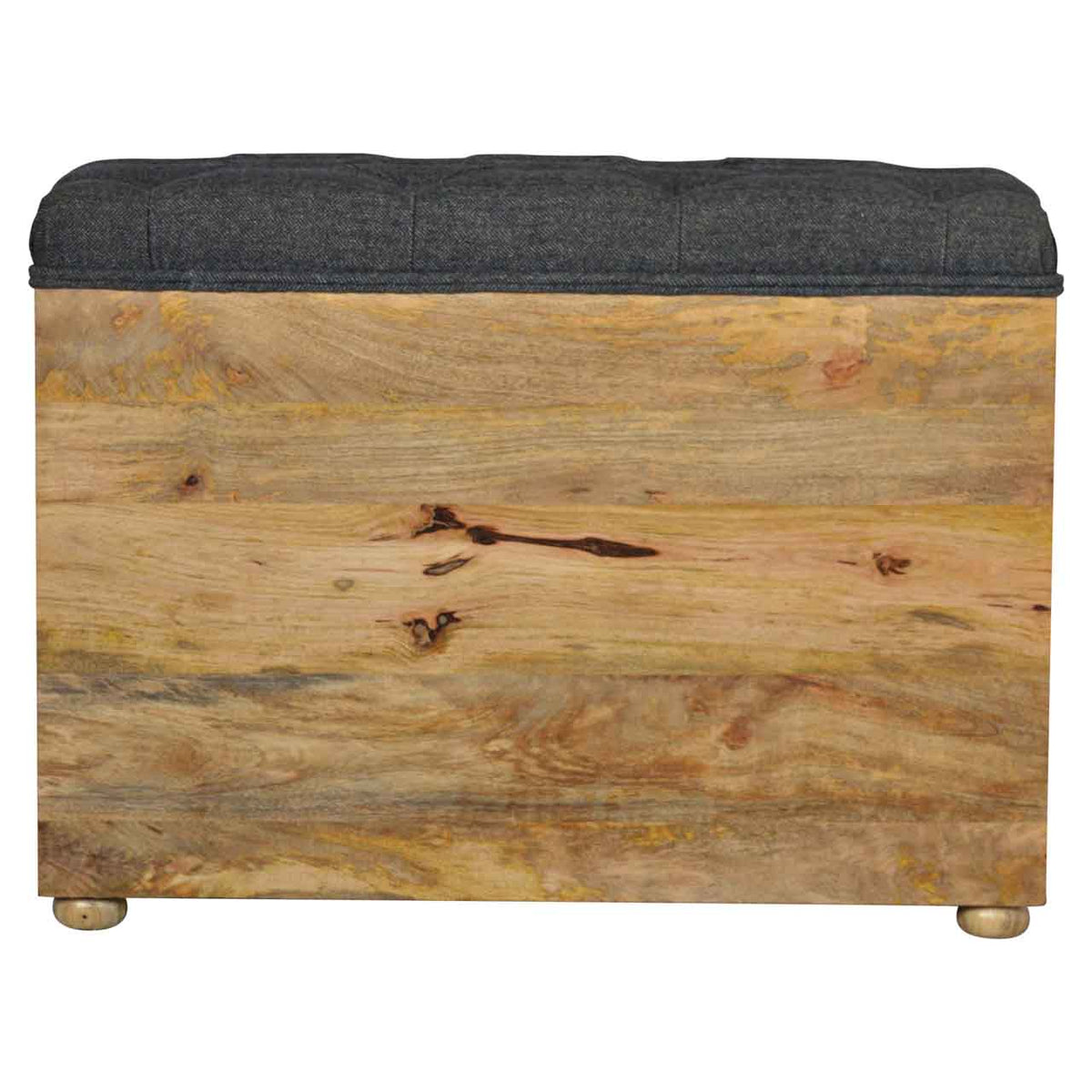 Black Tweed 1-Drawer Bench