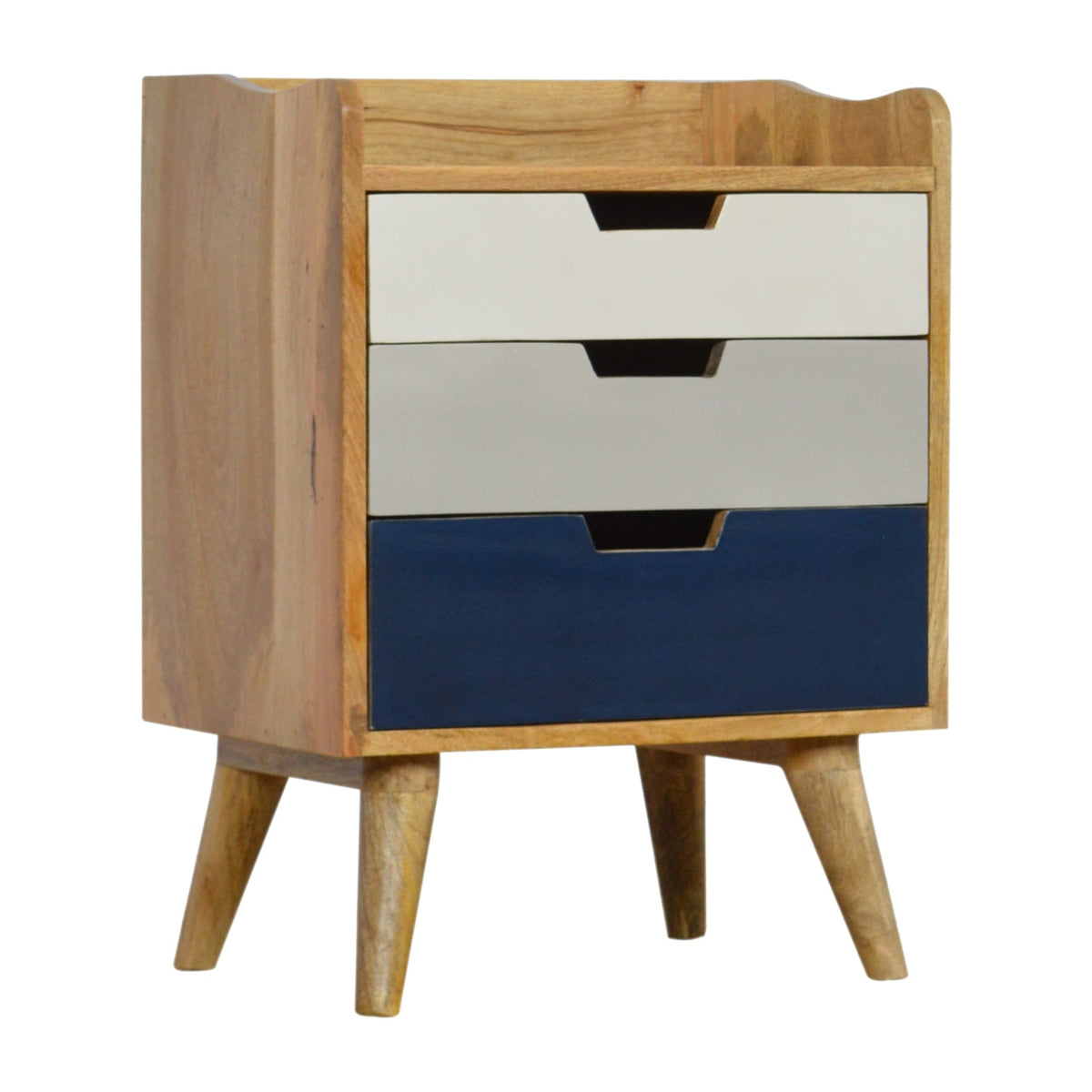 Navy and White Gradient Bedside Table